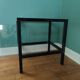 Rectangular table, end of sofa in metal and glass Vintage Vandel stone