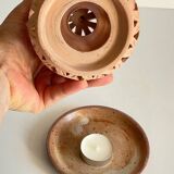 Handmade terracotta tealight candle holder