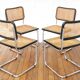 4 Cesca B32 Breuer chairs made in Italy - re-caned seats.