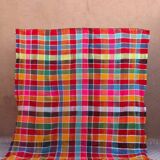 Haïk Berber blanket with multi-colored checks