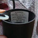 2 red glass Tosel pendants