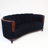 1930s Art Deco Curved Banana Sofa