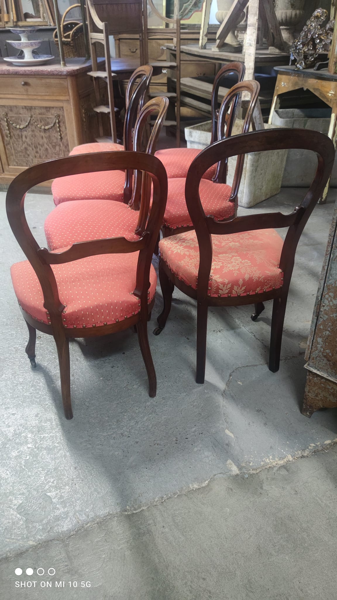 Set of 7 solid walnut chairs circa 1870