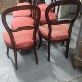 Series of 7 solid walnut chairs circa 1870