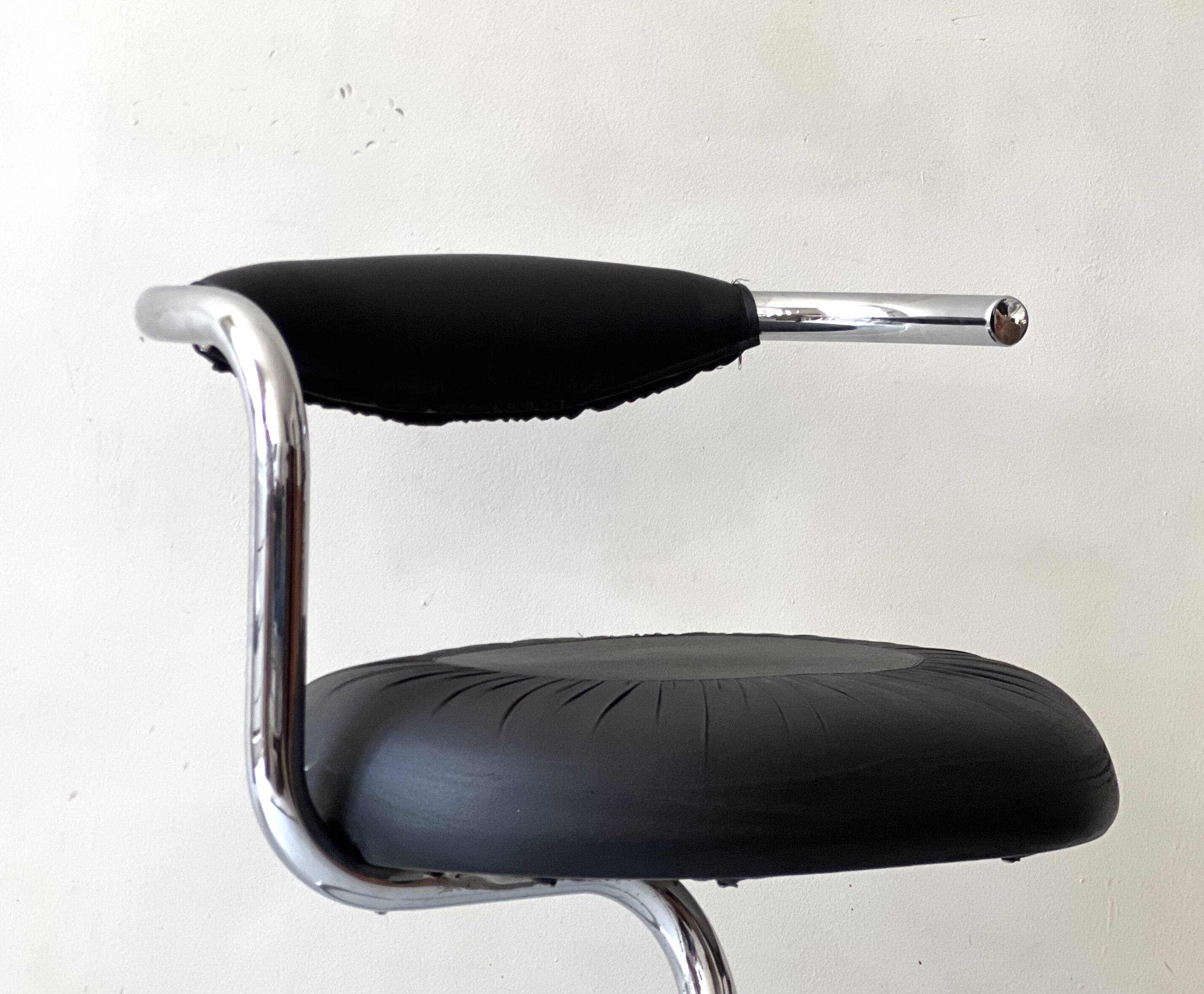 Cobra model chrome design chair by Giotto Stoppino, Italy 1970