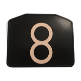 Plate old bakelite No. 8 bus line.
