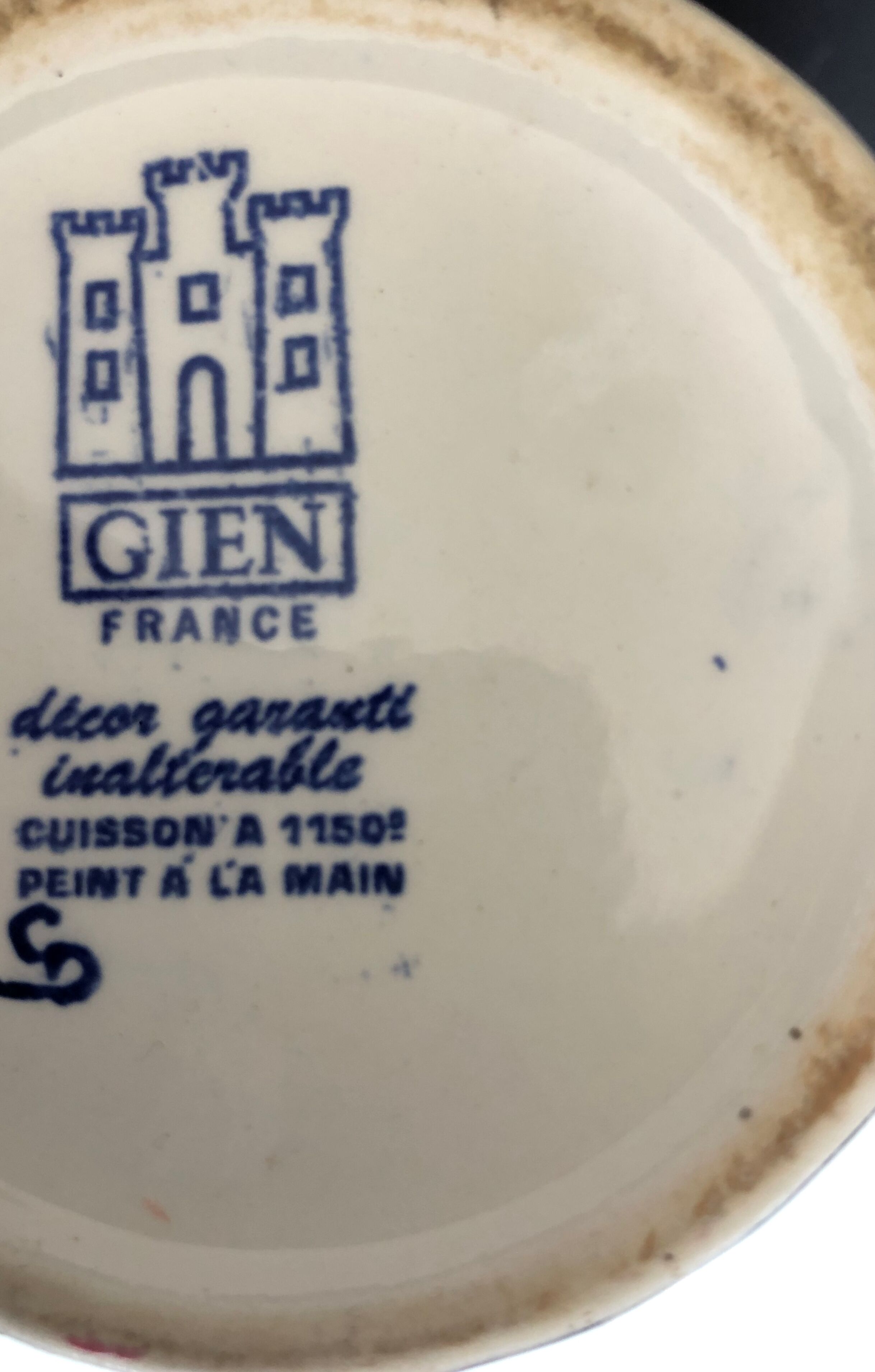 Pair of large Vase in Gien earthen earthen pattern Peonies