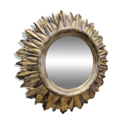 Miroir soleil décorée vintage Italien d'époque 1970 Diamètre 1m40