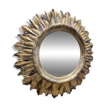 Miroir soleil décorée vintage Italien d'époque 1970 Diamètre 1m40