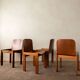 Italian Plywood Dining Chairs Attributed to Molteni, 1970s, Set of 4