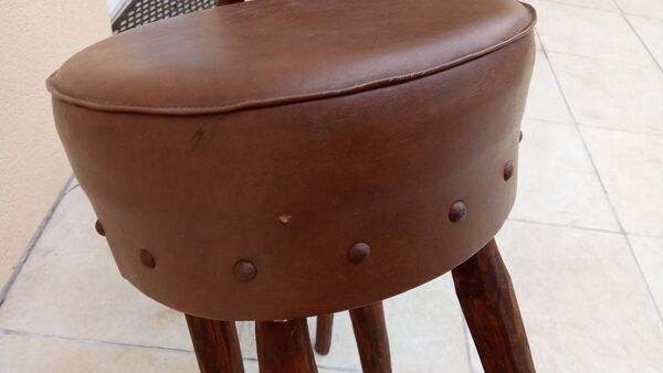 Paire de tabouret de bar haut vintage brutaliste