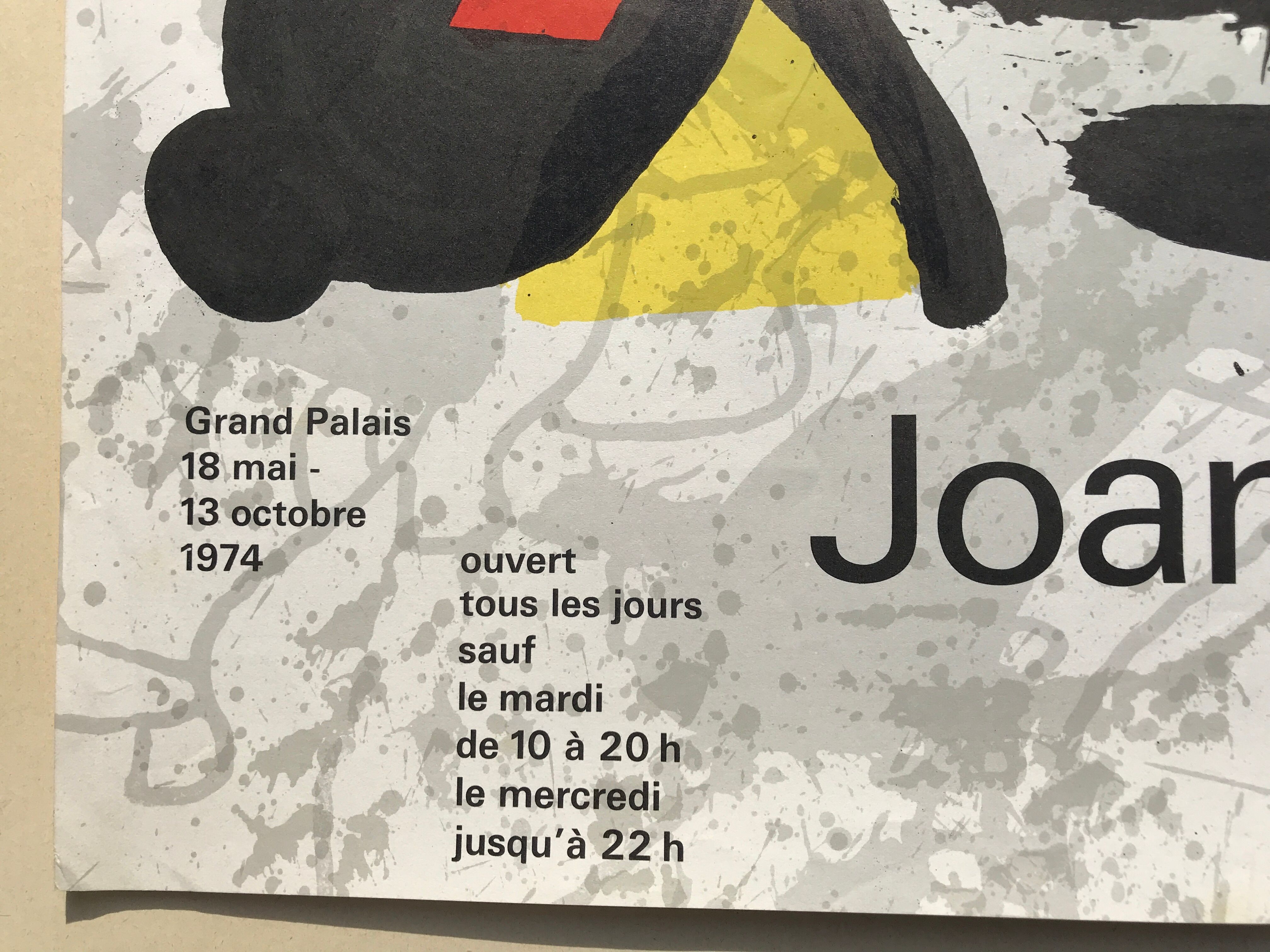 Original exhibition poster by Joan MIRO, Grand Palais, 1974