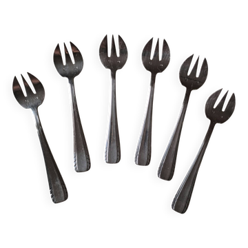 6 fourchettes à huîtres Art Déco Jean François Guillaumot