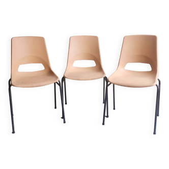 Serie de 3 chaises vintage "grofillex"