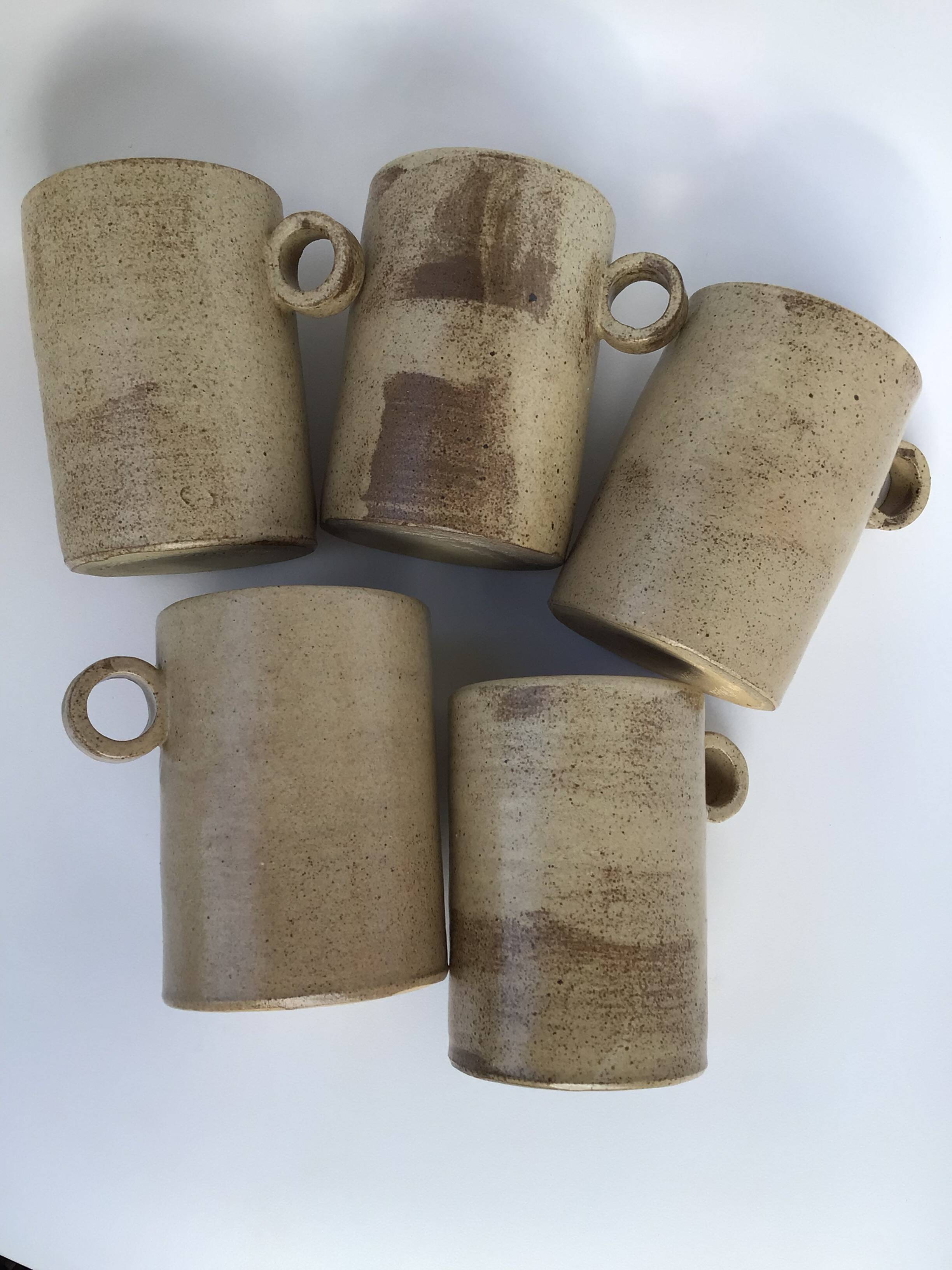 5 Handmade Aus stoneware mugs