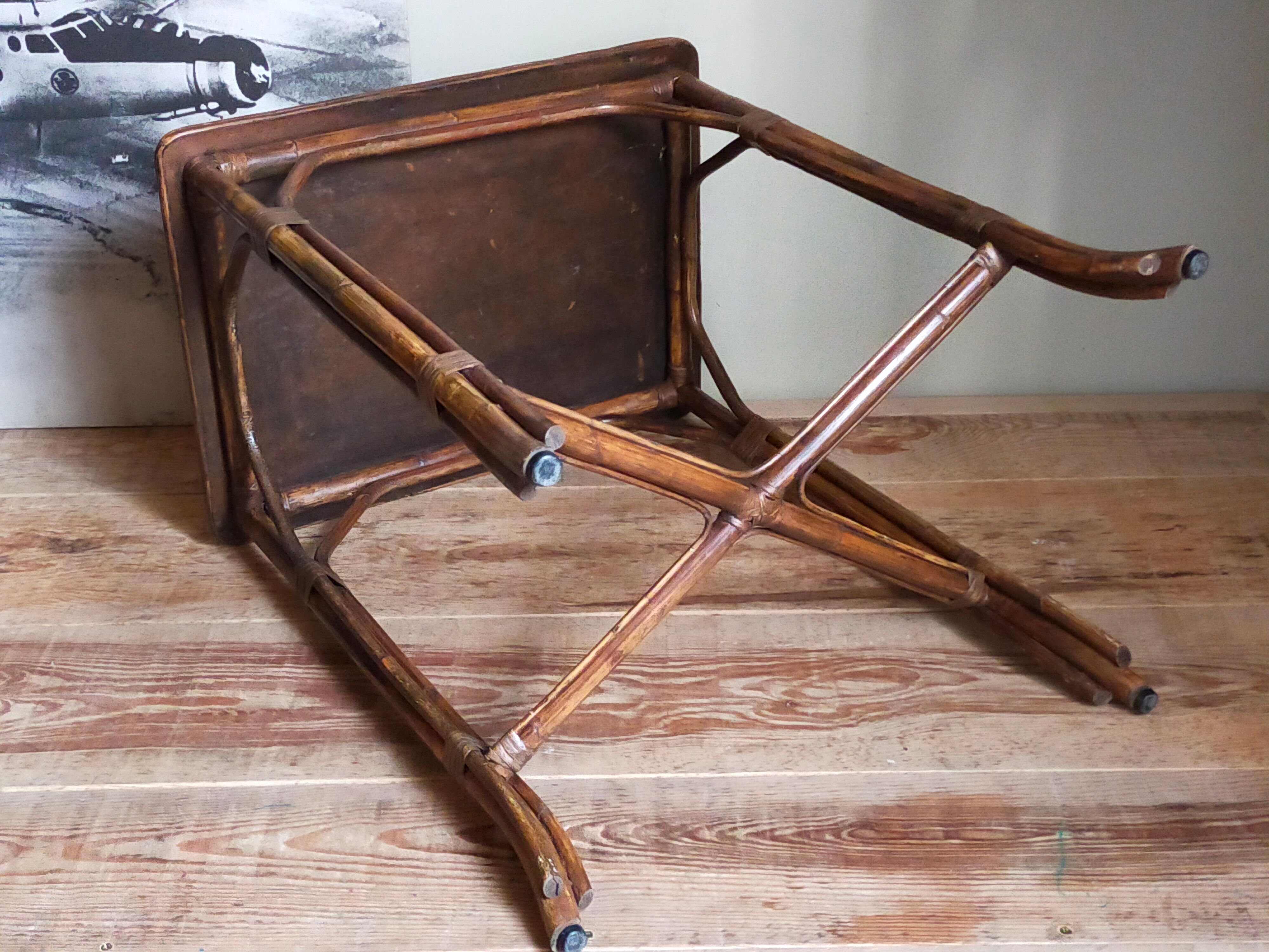 Side service table in old rattan