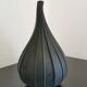 Murano glass vase "Drops" by Stellon Renzo signed Salviati matte black