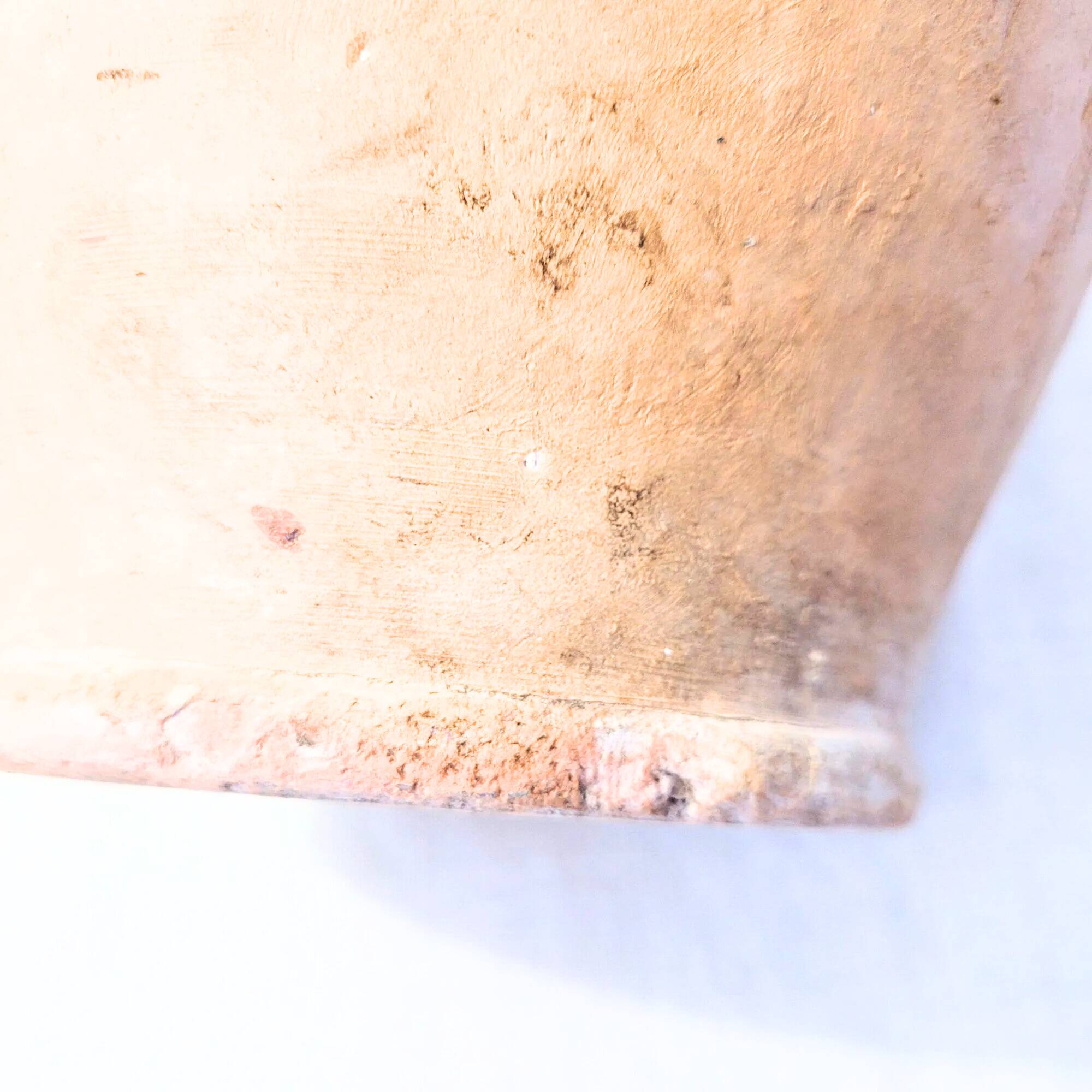 Antique partially glazed terracotta pitcher – 19th century rustic pottery