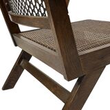 Art Deco oak armchair with webbing 1950s minimalist