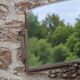 Antique Art Deco metal mirror with rose decoration – vintage wall mirror ann