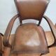 Paire de fauteuils bridge ancien en cuir