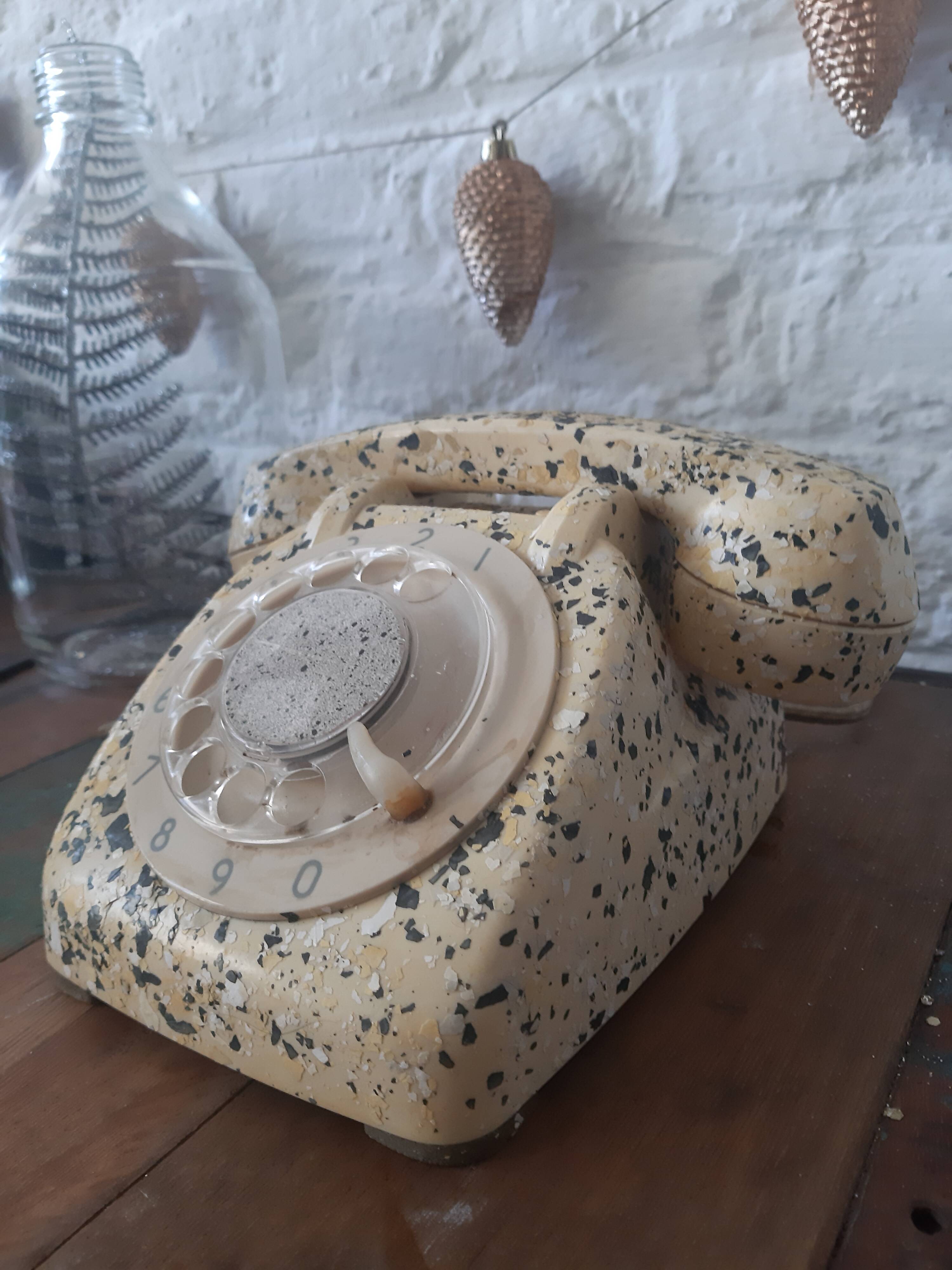Vintage phone terrazzo effect 1963