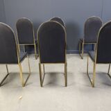 Chaises de salle à manger vintage en laiton de Belgochrom, années 1970