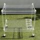 Vintage 1970s plexiglass serving trolley – integrated bottle rack