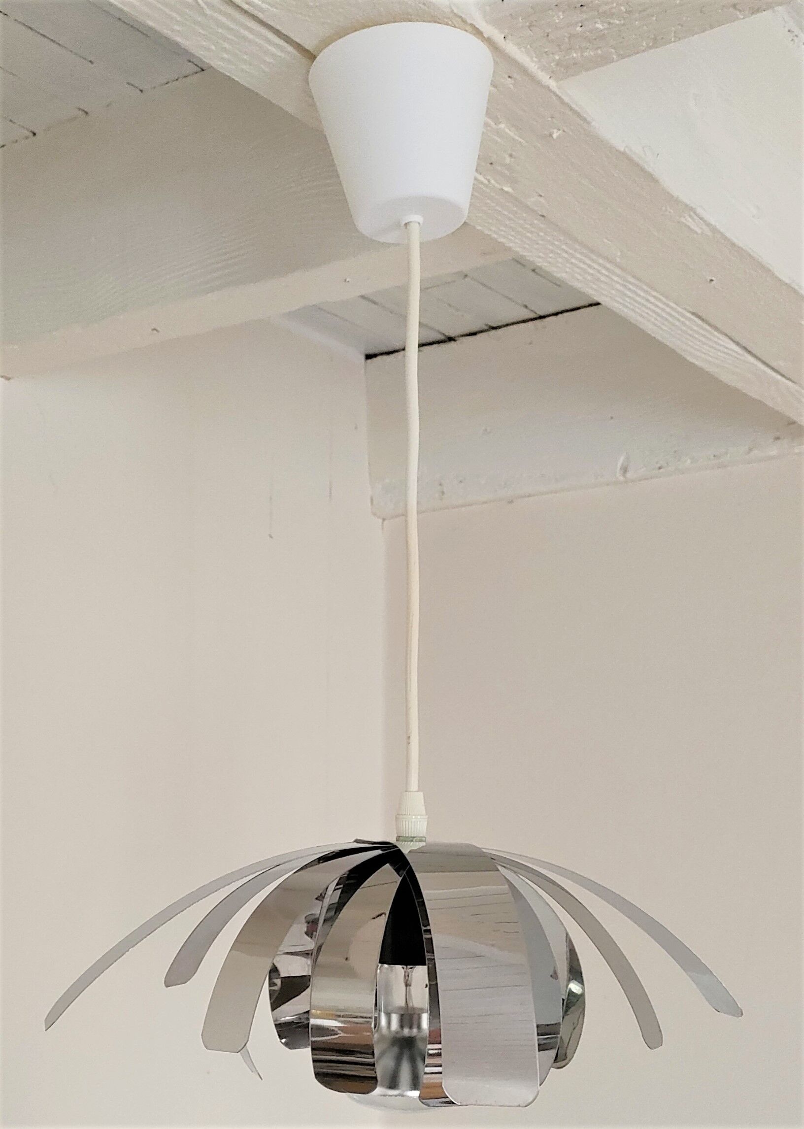 Suspension Fleur de Lumière stainless steel design Jocelyne Trocmé