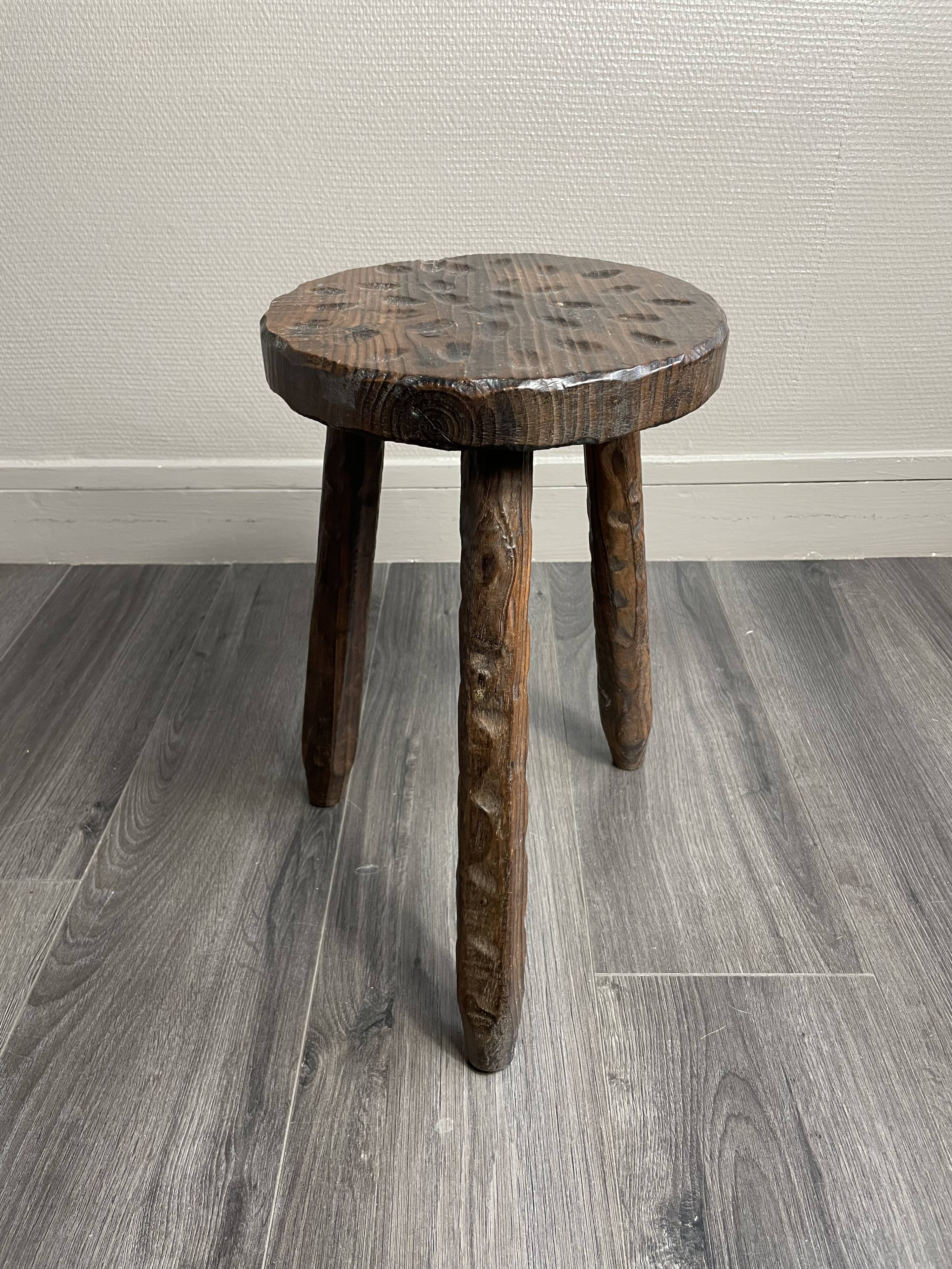 Wooden tripod stool 60s