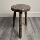 Tabouret tripode en bois années 60