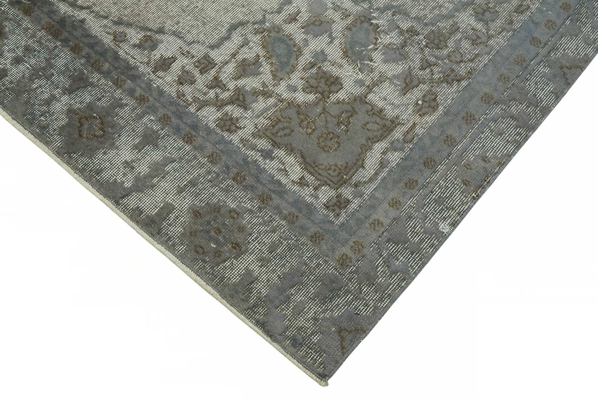 Overdyed Wool Vintage Handmade Carved Rug 169 cm x 288 cm