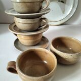 Ensemble à brunch vintage en grès du Marais, décor campagne