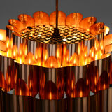 Copper pendant light by Werner Schou for Coronell Electro, Denmark 1960s