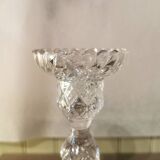 Pair of molded glass candlesticks