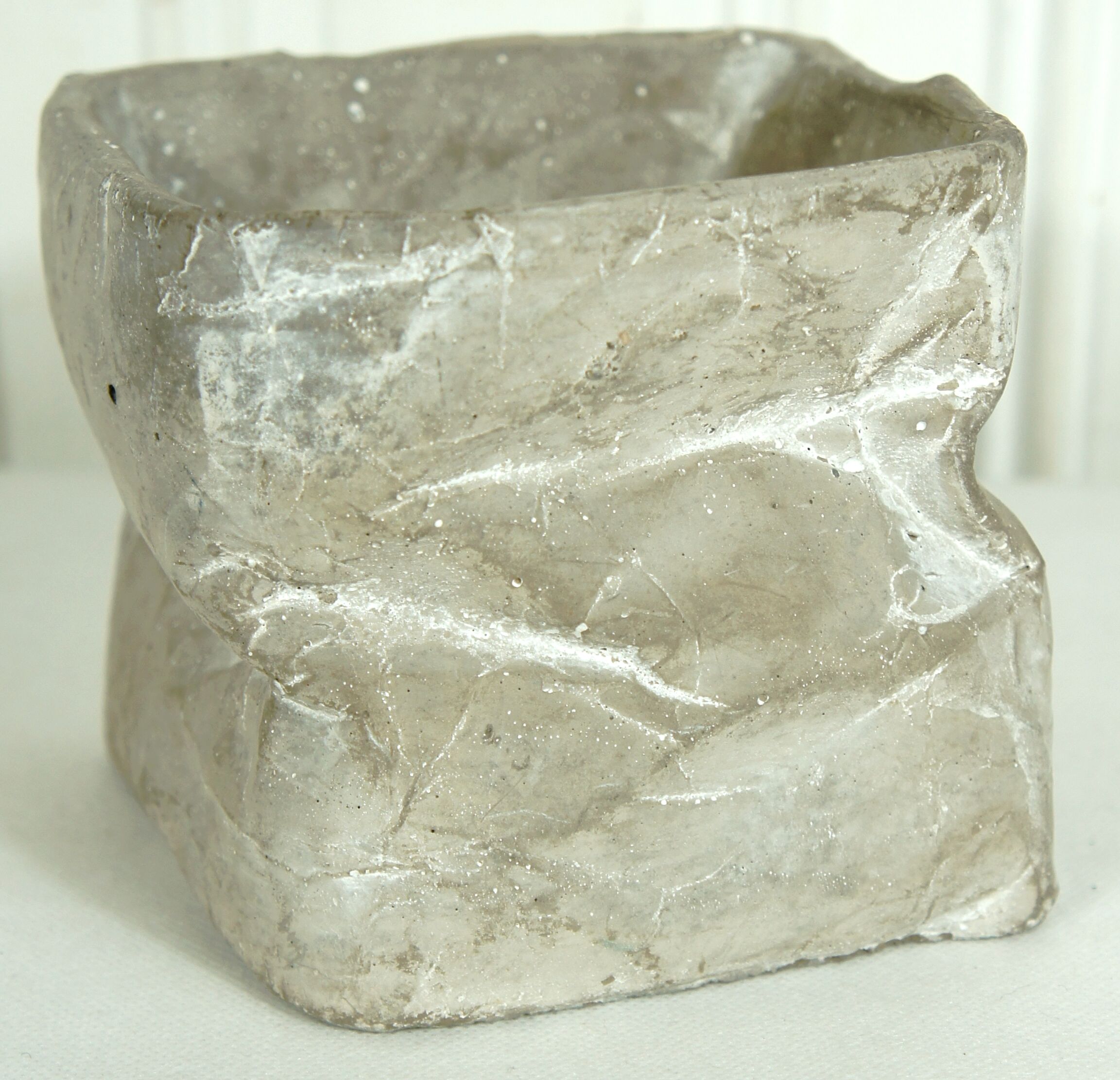 Cubist vase in crumpled ceramic