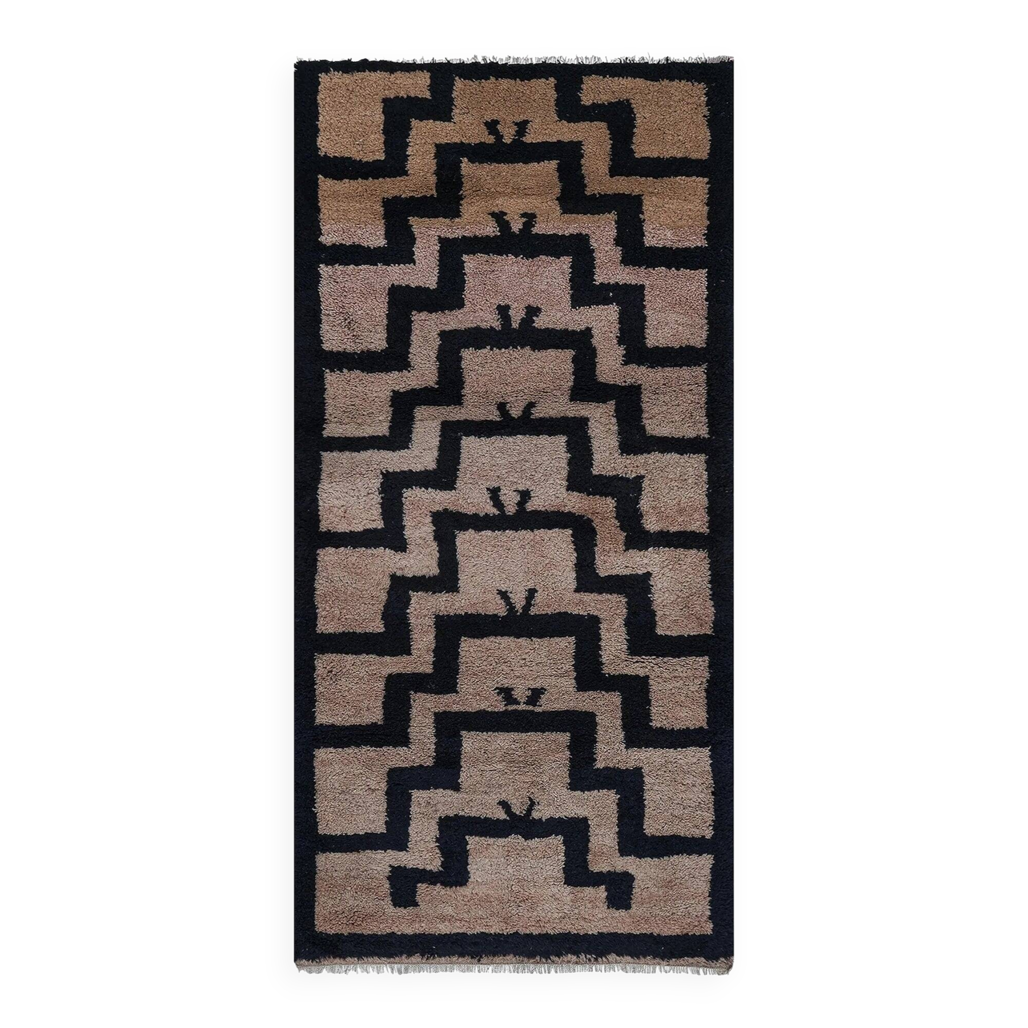 Vintage Turkish rug handmade 94x190 cm