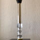 Silver-plated metal lamp base with crystal.