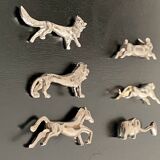 6 various animal-shaped metal knife holders