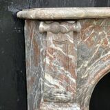 Early 19th century Louis XV style fireplace in grey Ardennes marble