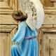 Large altar angel 42.5 cm plaster church statue sulphide eyes XIX