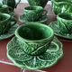 14-piece coffee/tea set – Barbotine "Chou" – Caldas da Rainha, Portugal