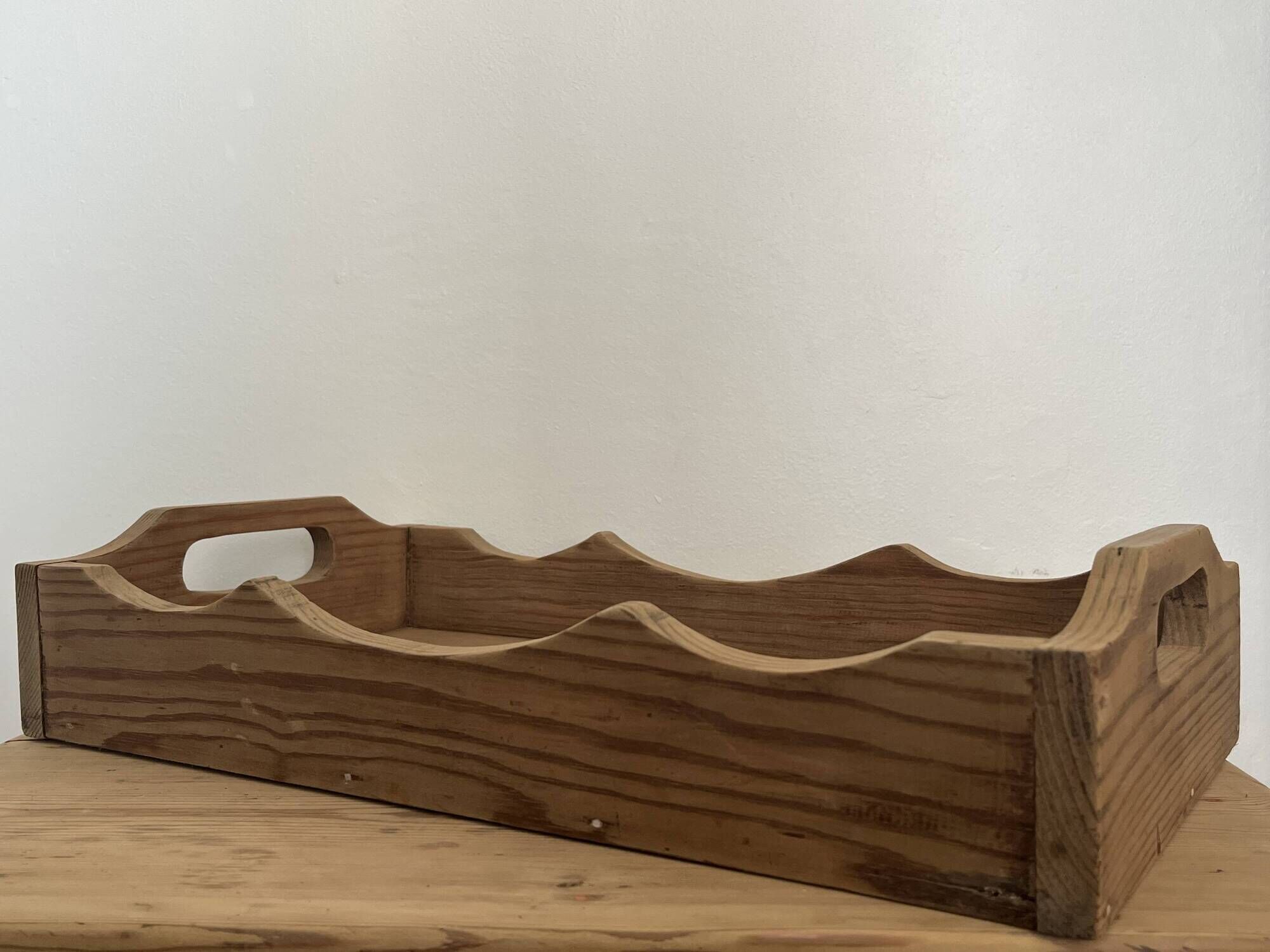 Old solid wood presentation tray