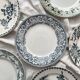 6 mismatched Saint Amand ironware dessert plates