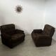 Set of 2 vintage Airborne French design armchairs from the 60s in velvet