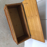 Toy chest with rattan feet retro 50