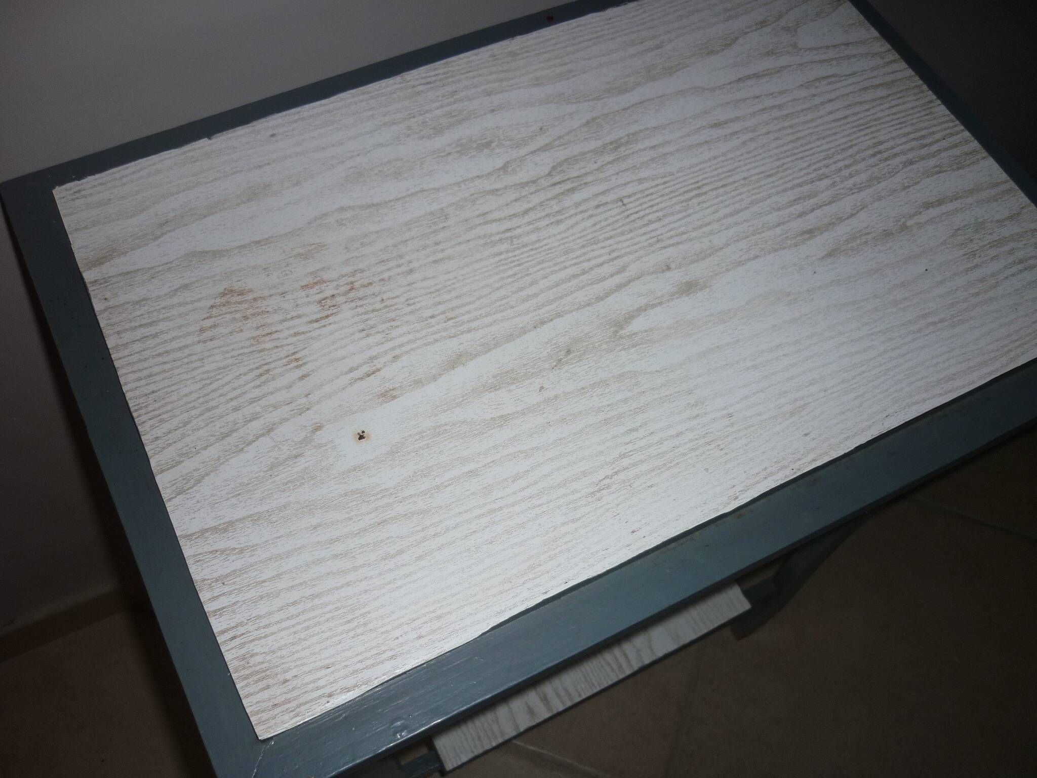 Blue-gray 2-top side table