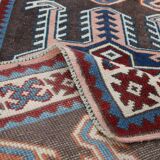 Pink & Blue Long Turkish Vintage Runner Rug, 80x398Cm