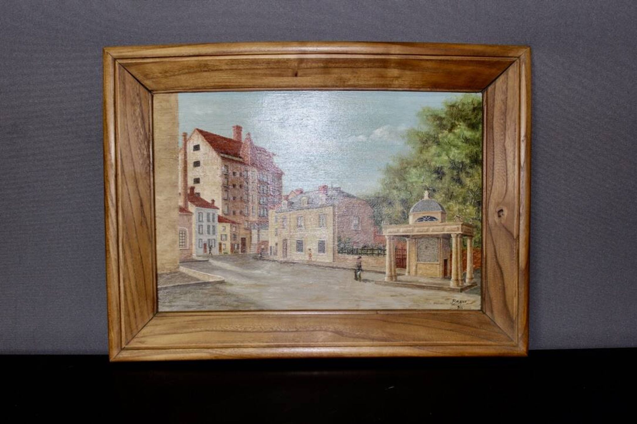 Huile Sur Panneau , Rue Animée Par Bravo 1944