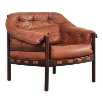 Mid-Century Oak & Leather Armchair by Arne Norell for Coja, 1960s.